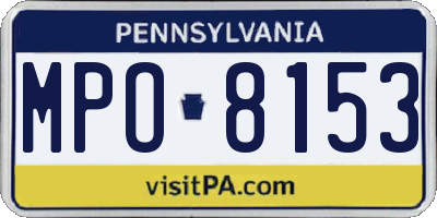 PA license plate MPO8153