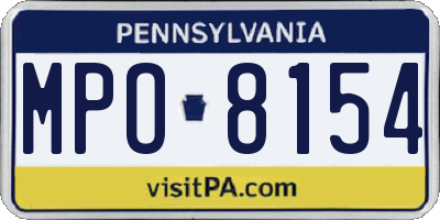 PA license plate MPO8154