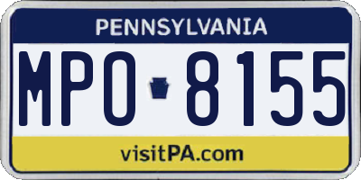 PA license plate MPO8155