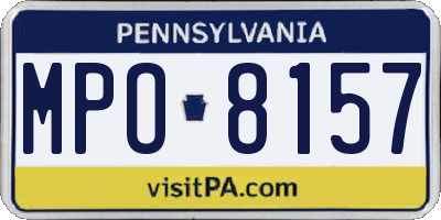PA license plate MPO8157