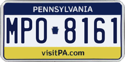 PA license plate MPO8161