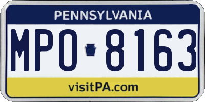 PA license plate MPO8163