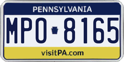 PA license plate MPO8165