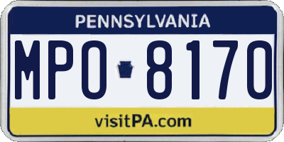 PA license plate MPO8170