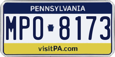 PA license plate MPO8173