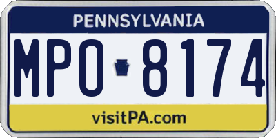 PA license plate MPO8174