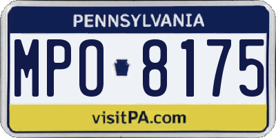PA license plate MPO8175