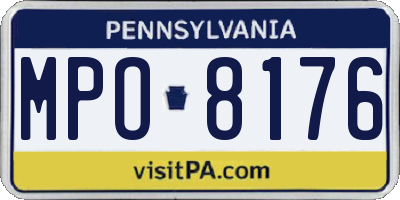 PA license plate MPO8176