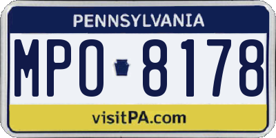 PA license plate MPO8178