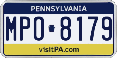 PA license plate MPO8179