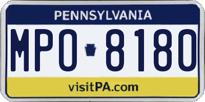 PA license plate MPO8180