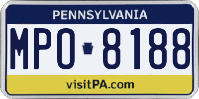 PA license plate MPO8188