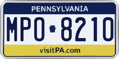 PA license plate MPO8210