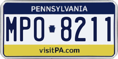 PA license plate MPO8211