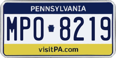 PA license plate MPO8219