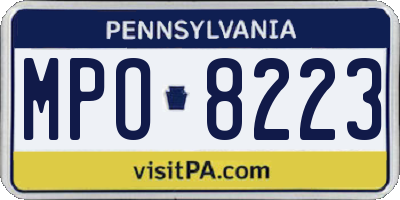 PA license plate MPO8223