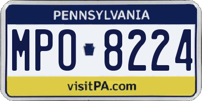 PA license plate MPO8224