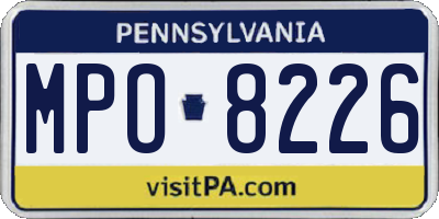 PA license plate MPO8226