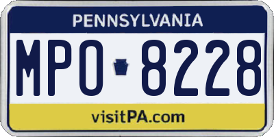 PA license plate MPO8228