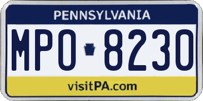 PA license plate MPO8230