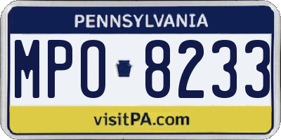 PA license plate MPO8233