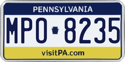 PA license plate MPO8235
