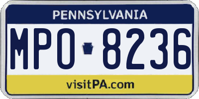 PA license plate MPO8236