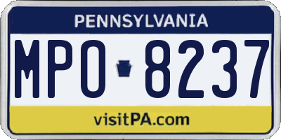 PA license plate MPO8237