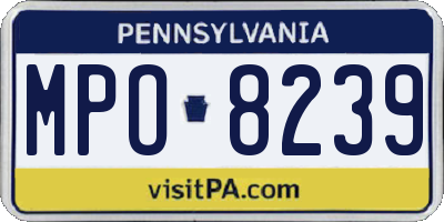 PA license plate MPO8239
