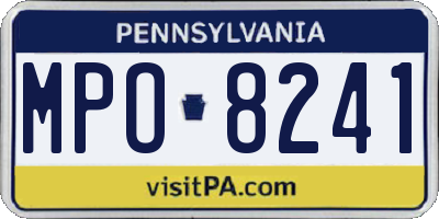 PA license plate MPO8241