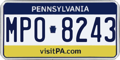 PA license plate MPO8243