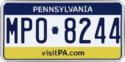 PA license plate MPO8244