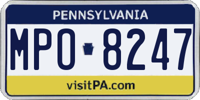 PA license plate MPO8247