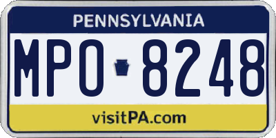 PA license plate MPO8248