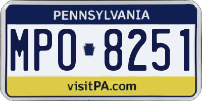 PA license plate MPO8251