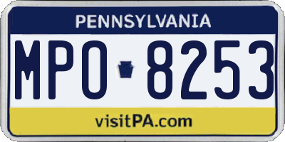 PA license plate MPO8253