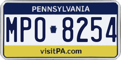 PA license plate MPO8254