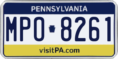PA license plate MPO8261