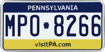 PA license plate MPO8266