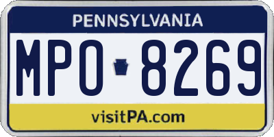 PA license plate MPO8269