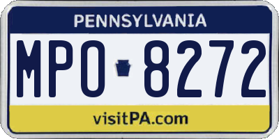 PA license plate MPO8272