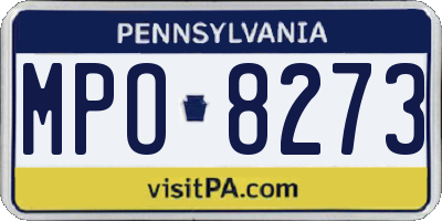 PA license plate MPO8273