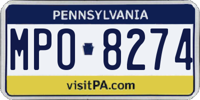 PA license plate MPO8274