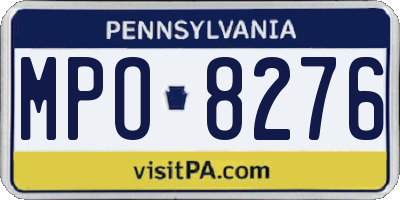 PA license plate MPO8276