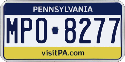 PA license plate MPO8277