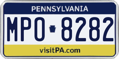 PA license plate MPO8282