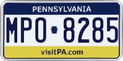 PA license plate MPO8285