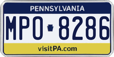 PA license plate MPO8286