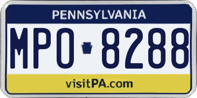 PA license plate MPO8288