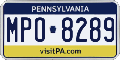 PA license plate MPO8289